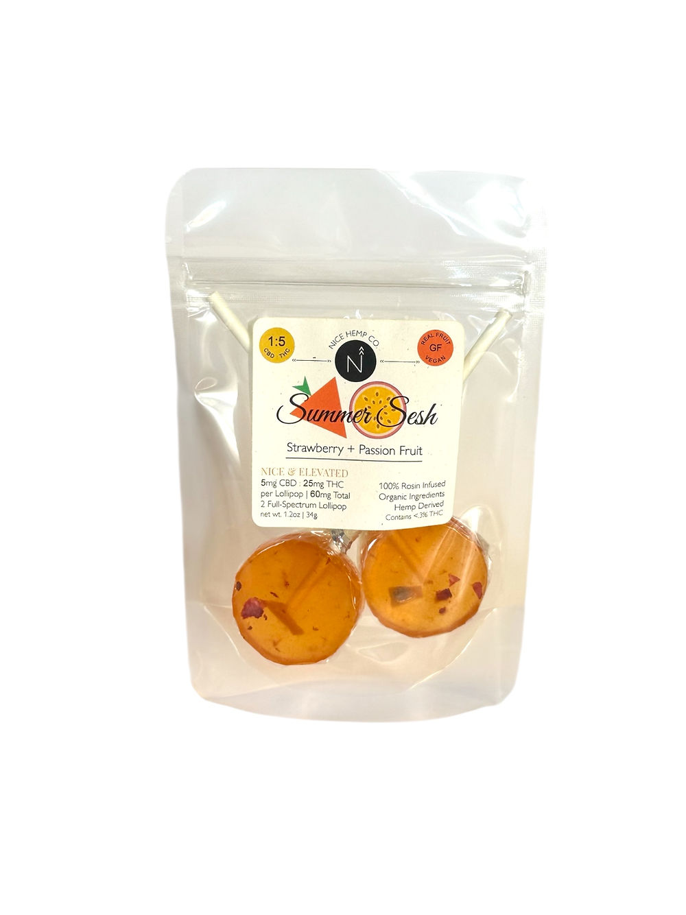 Strawberry Passion Fruit CBD THC Lollipops