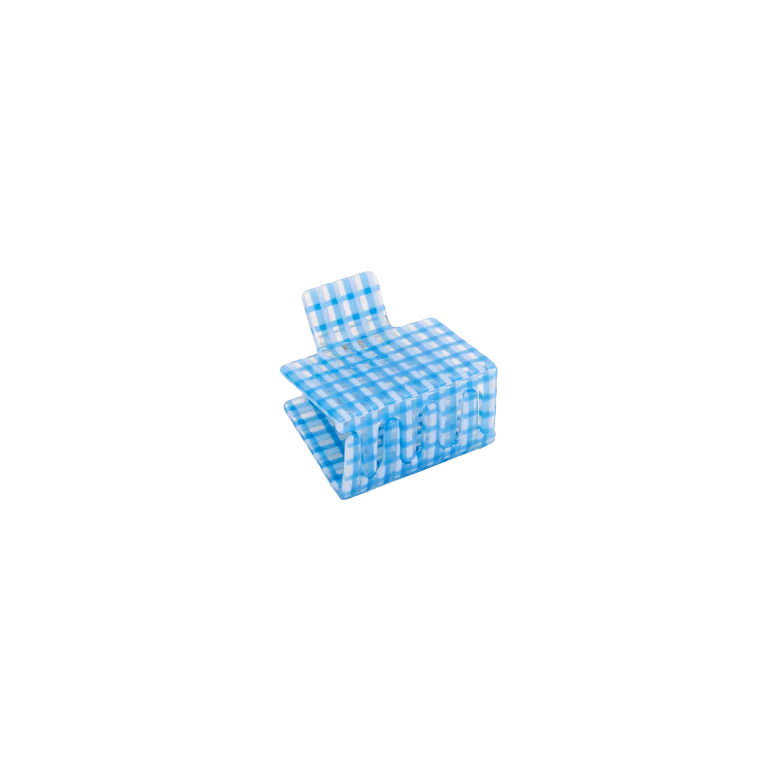 Midi Box Claw in Blue Lattice