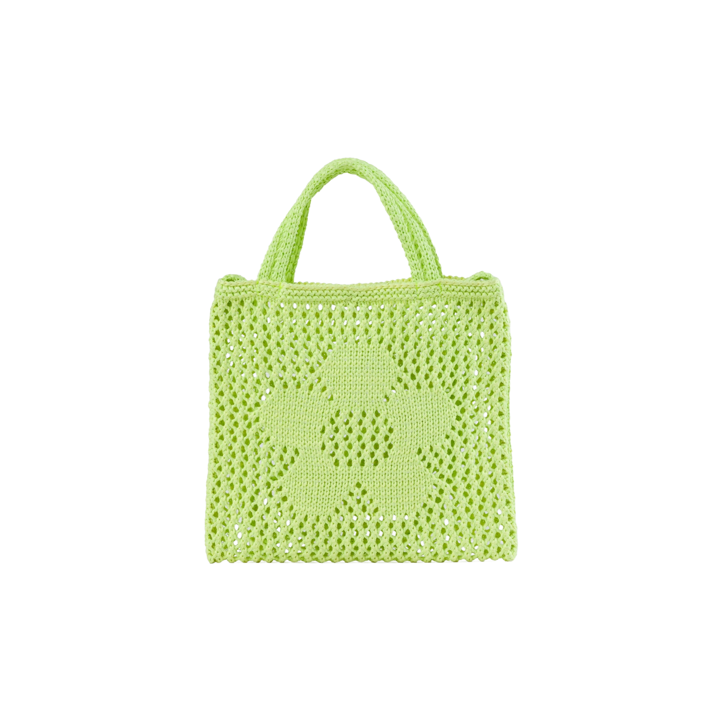Raffia Flower Mini Bag in Lime