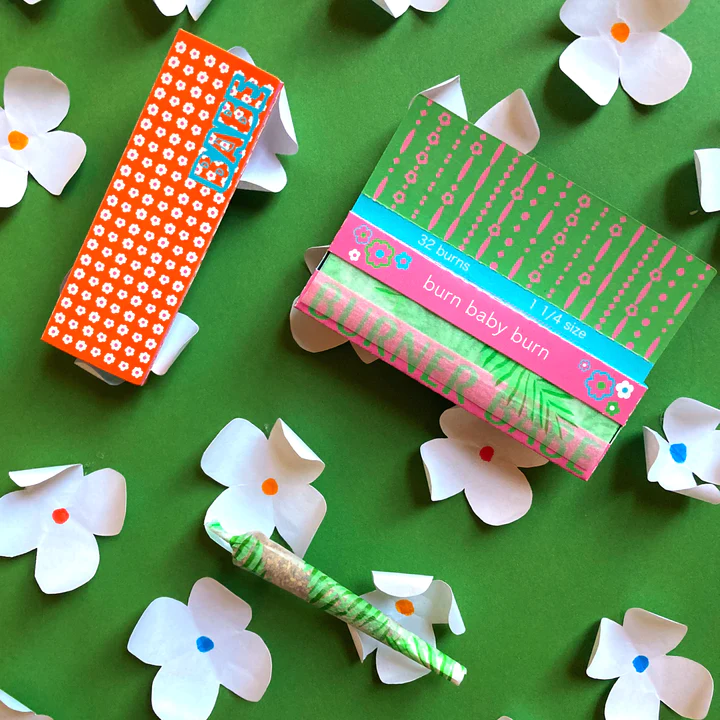 cute palm leaf printed rolling babers by burner babe