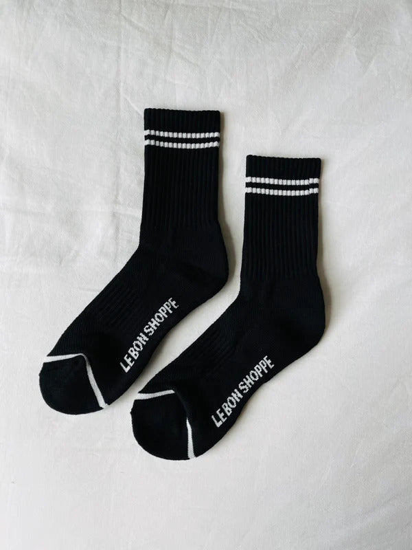 Boyfriend Socks – Striped Crew Socks for Everyday Style