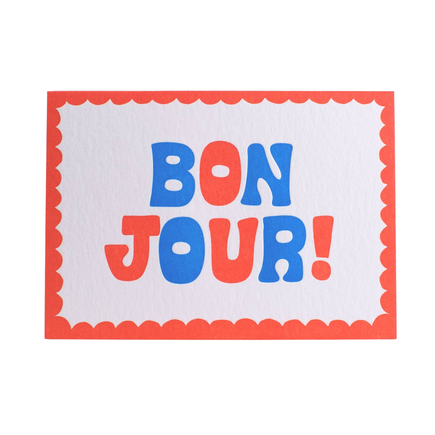 Bonjour Letterpress Greeting Card