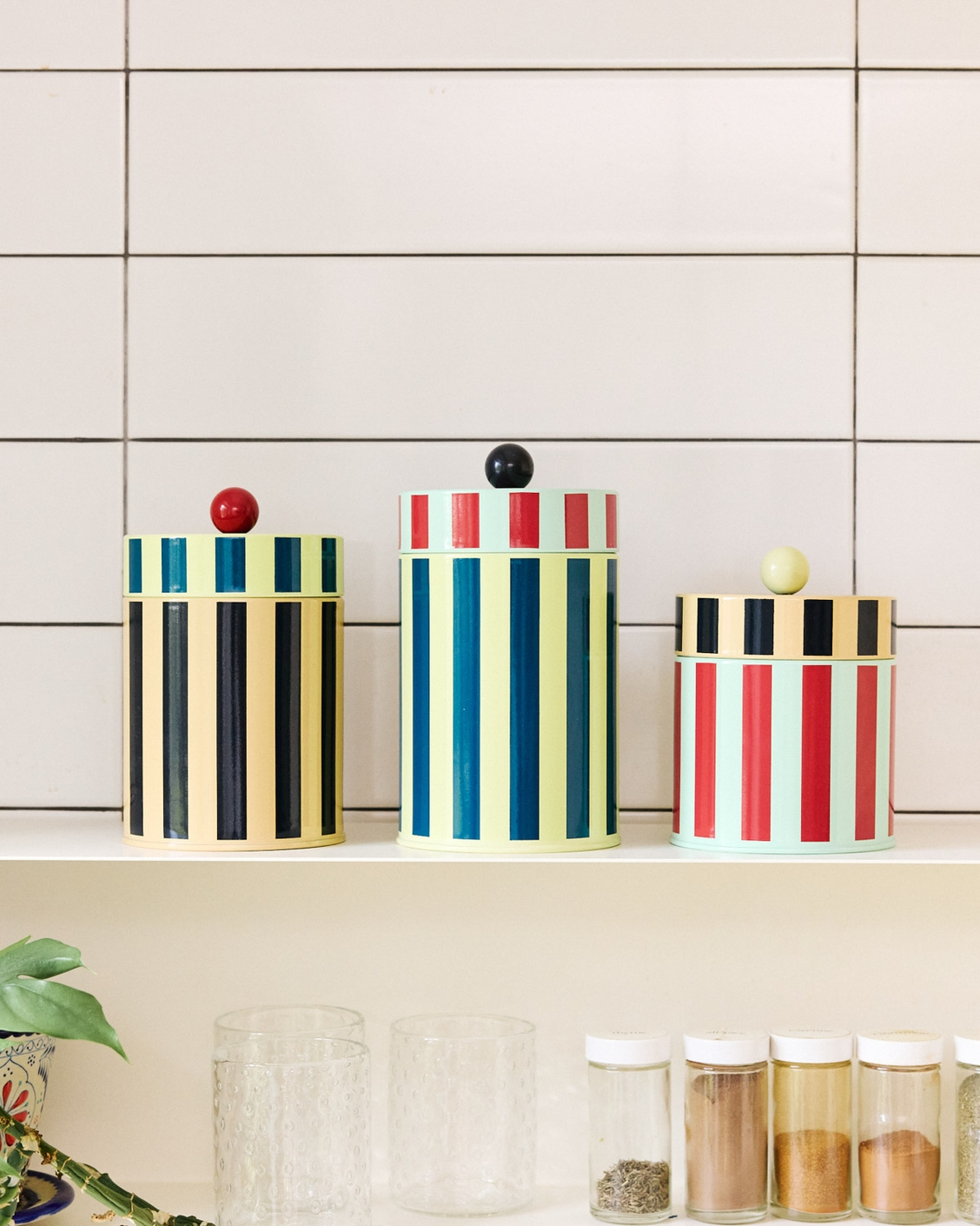 Medium Striped Canister