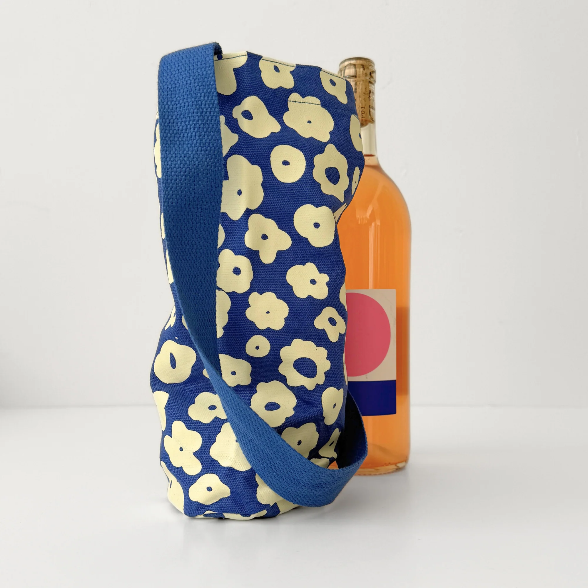 Wine Tote in Cobalt