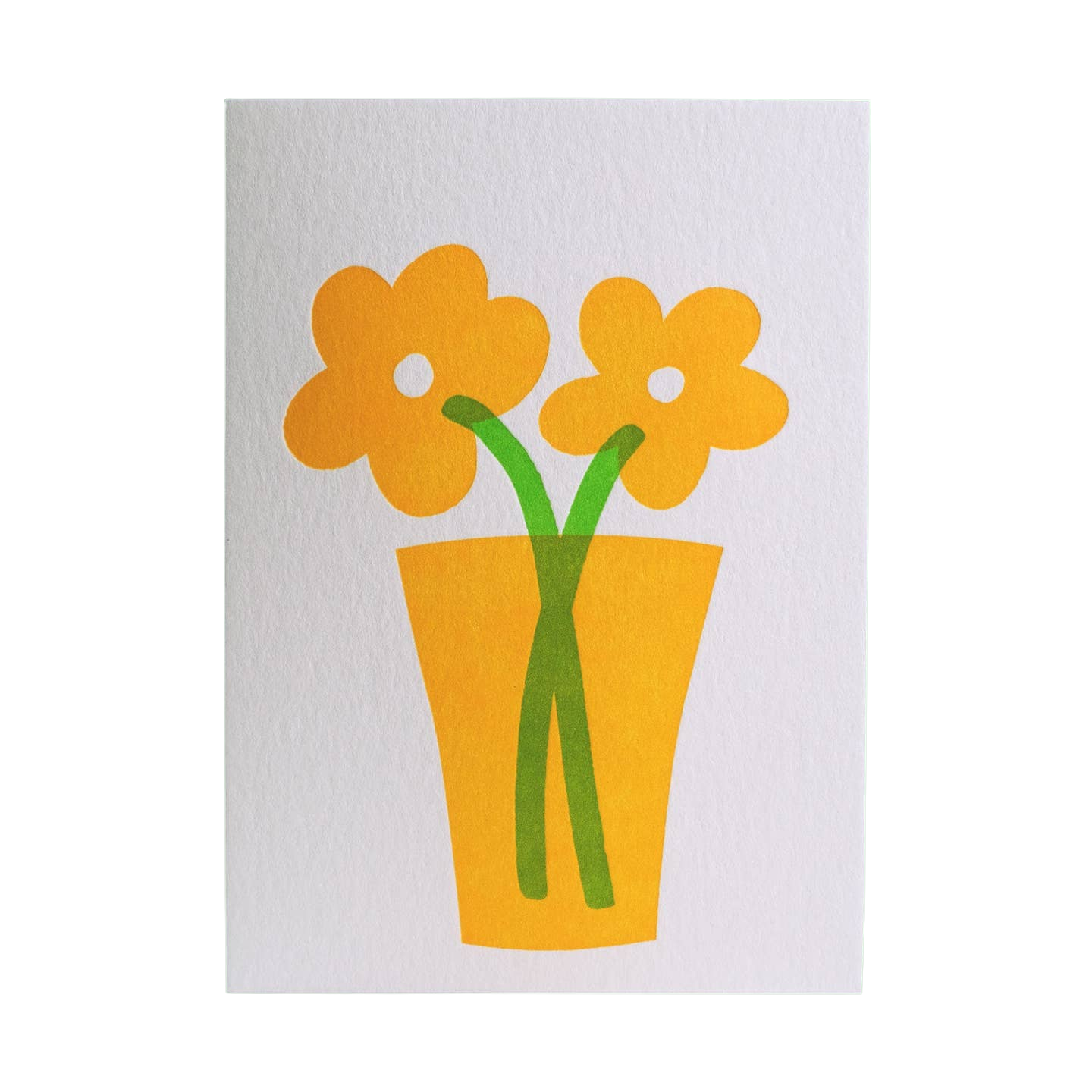 Flowers in A Vase Letterpress Greeting Card