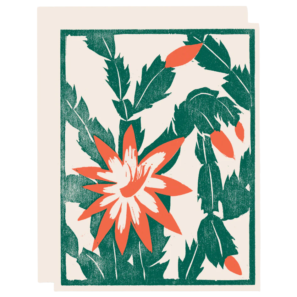 Christmas Cactus Winter Holiday Card