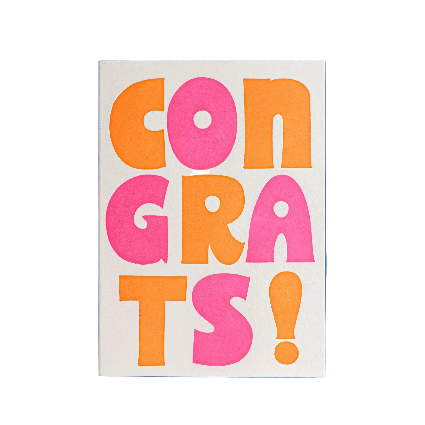 Congrats! Neon Letterpress Greeting Card
