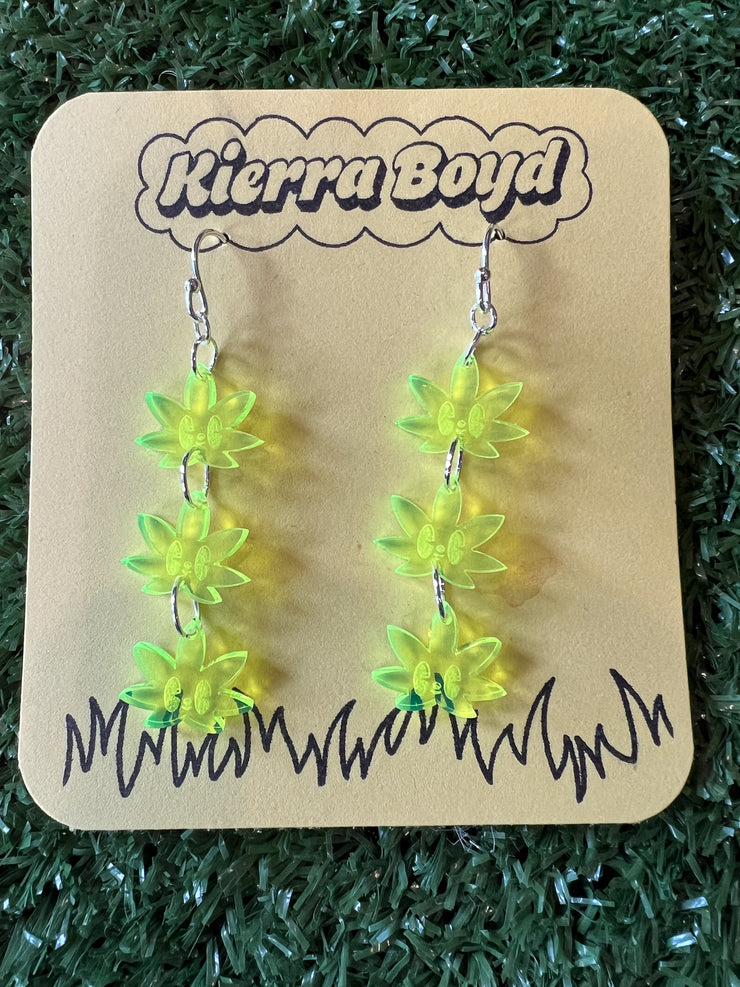 Kierra Boyd - Tiny Weed Leaf Earrings