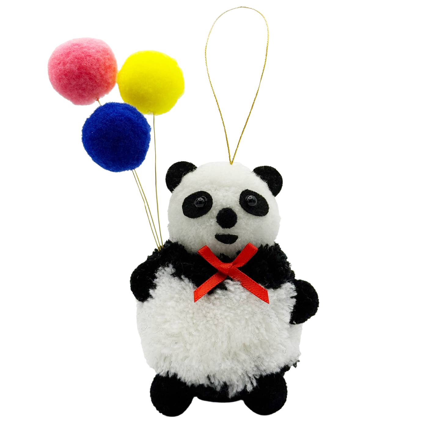 Panda with Balloons Pom Pom Ornament