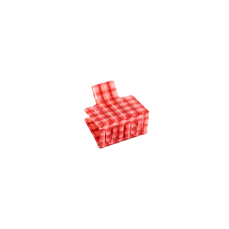 Midi Box Claw in Red Plaid