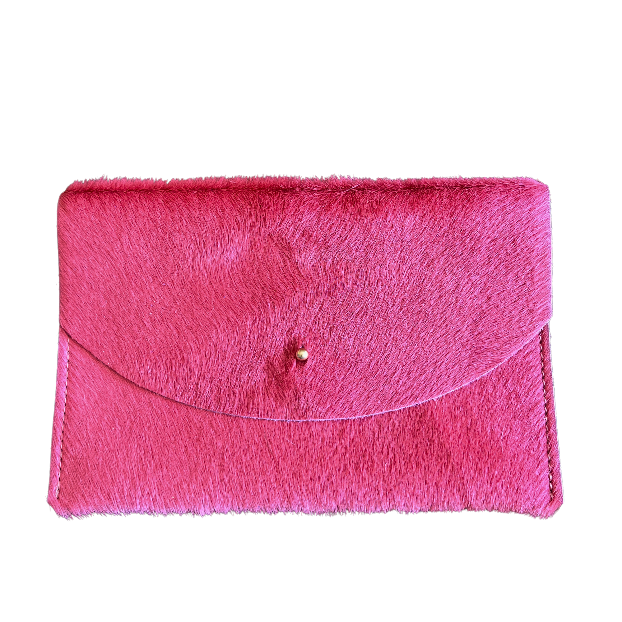 Salmon Hair on Hide Envelope Pouch